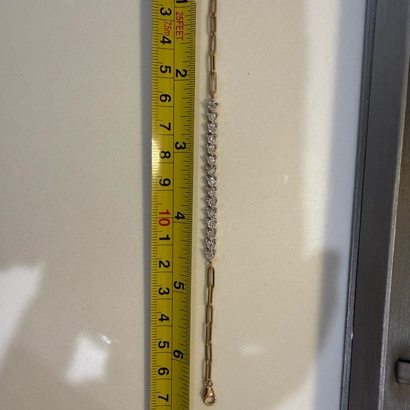 Diamond and paperclip tennis bracelet - Picture 14 of 14